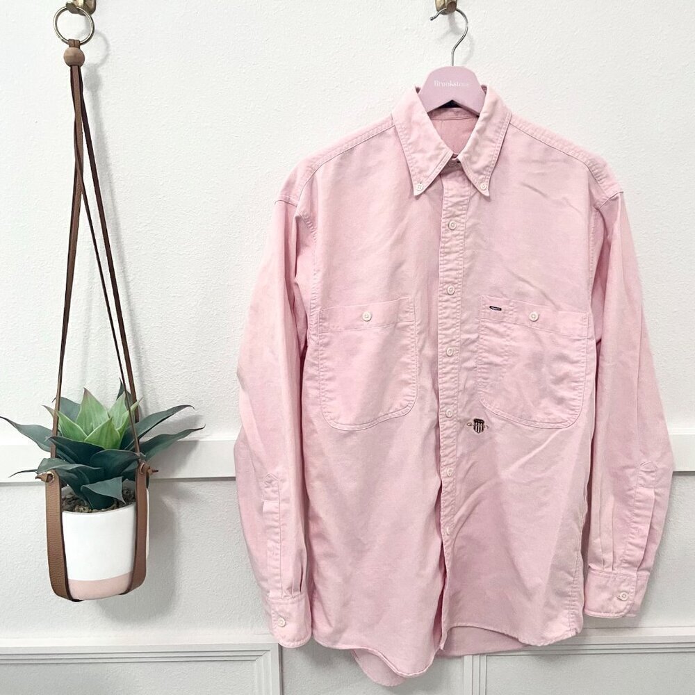 GANT Classic Oxford Pink Long Sleeve Double Pocket Button Up Shirt Size S